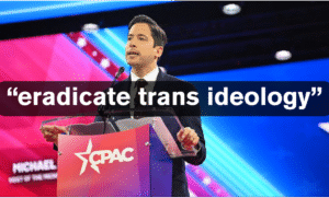 photo of Christian Nationalist Michael Knowles speaking at the 2023 Conservative Political Action Conference